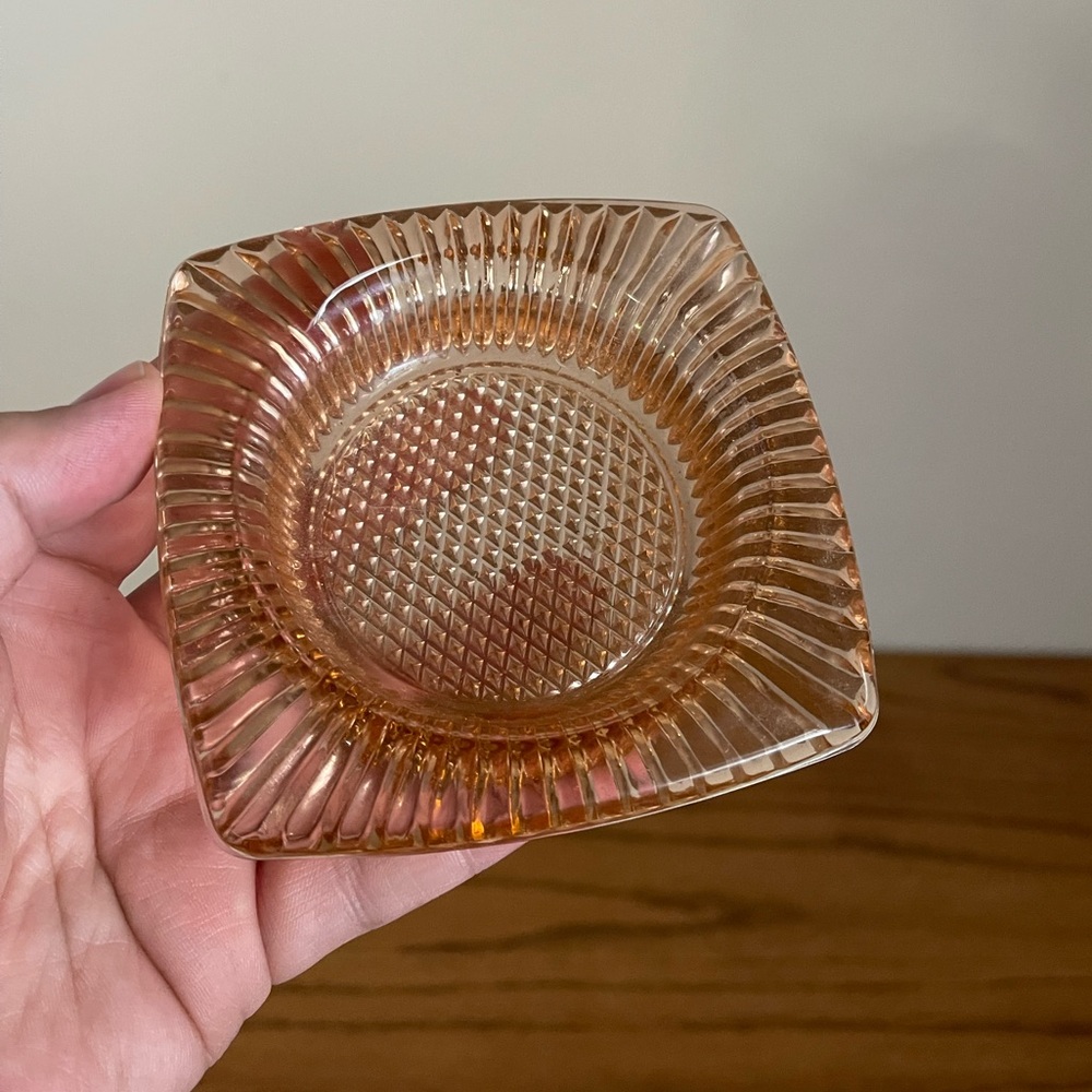 Vintage Pink Depression Glass Ashtray